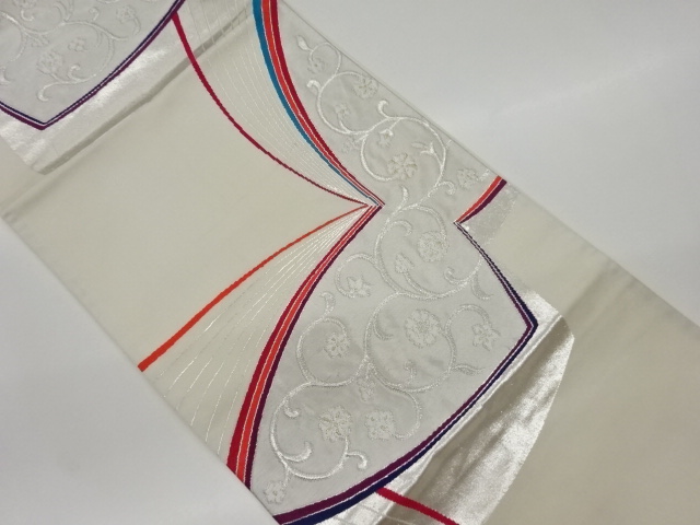 JAPANESE KIMONO / VINTAGE FUKURO OBI / WOVEN BUTTERFLY & FLOWER ARABESQUE